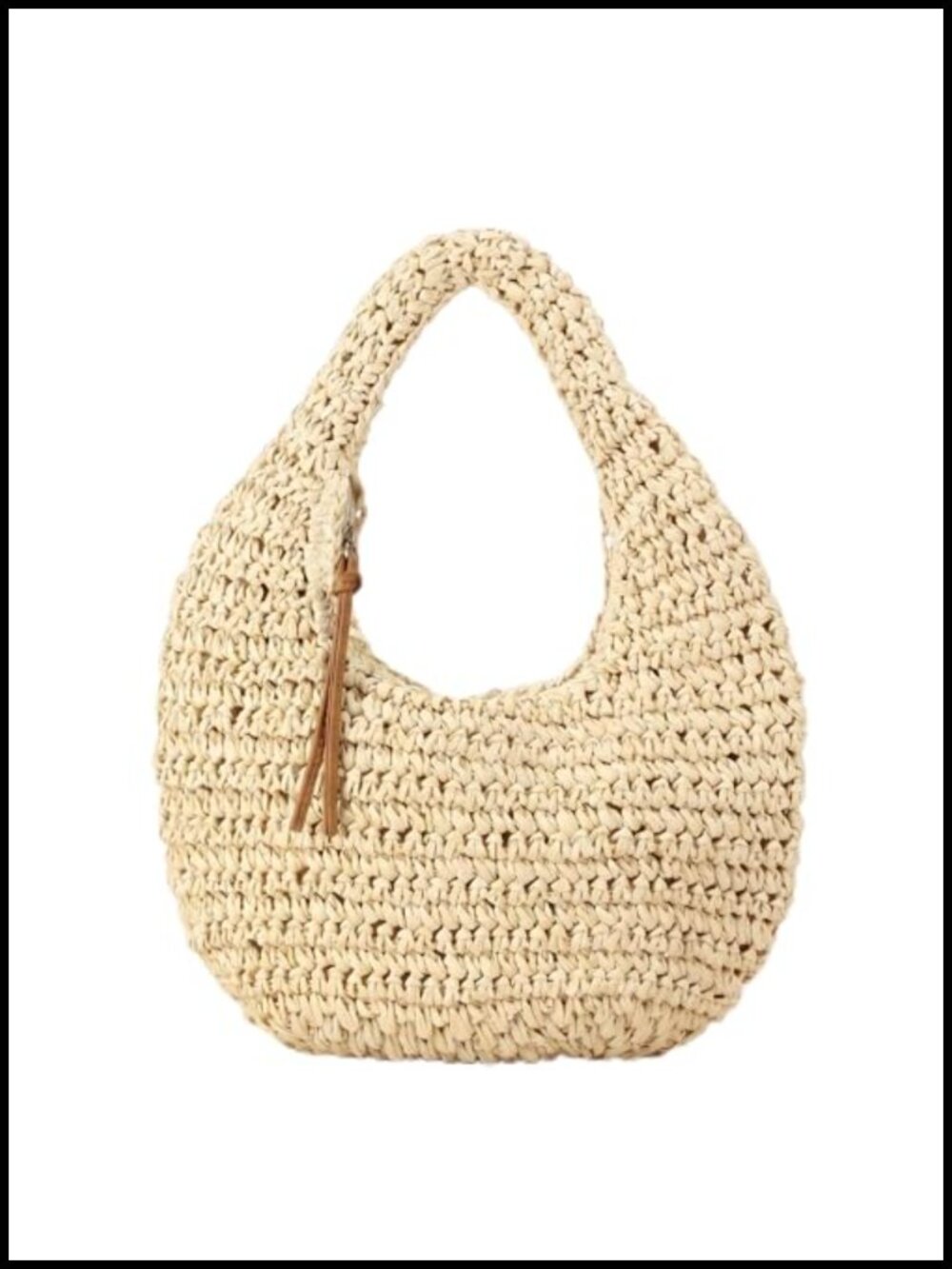 Handcrafted Straw Crescent Bag for Women, Raffia Summer Beach Hobo Purse
